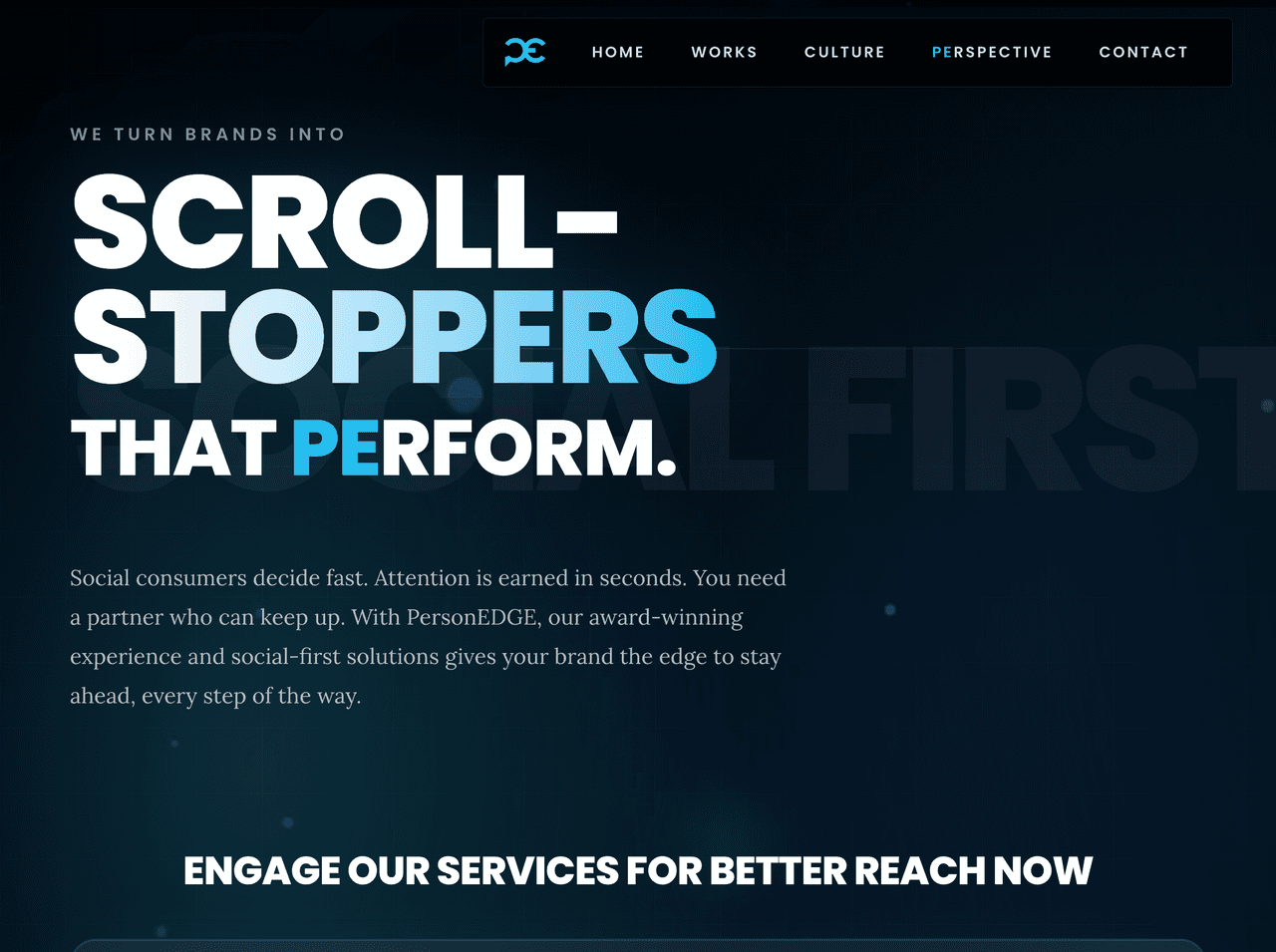 Screenshot of the PersonEdge website homepage
